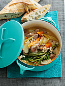 Lamb stew with carrots and barley