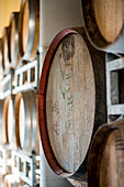 Wood Wine Casks in Winery