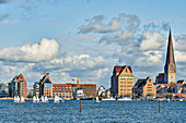 A view across the River Warnow to Rostock, Germany