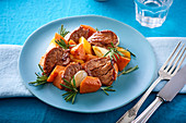 Sautéed beef fillet with sweet potatoes and rosemary