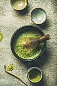 Japanese tools for brewing matcha tea