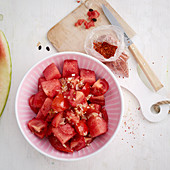 Melonen-Tomaten-Salat mit Pul Biber