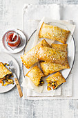 Curry pasties filled with beef and vegetables