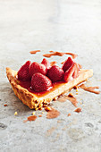 Ricotta tart with roast strawberries