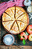 Apple pie with quark filling from above