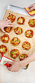 Mini pizzas for a child's birthday party