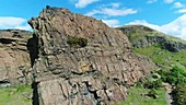 Salisbury Crags outcrop, drone footage