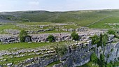 Malham Cove limestone pavements, drone footage