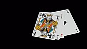 Playing cards, slow motion