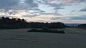 Sunset over a Swiss lake, drone footage
