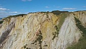 Cliffs at Alum Bay, Isle of Wight, aerial