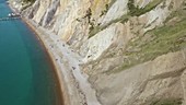 Cliffs at Alum Bay, Isle of Wight, aerial