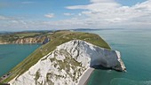 Chalk headland, Isle of Wight, aerial