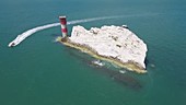 The Needles sea stacks, aerial