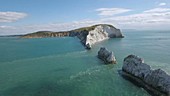 The Needles sea stacks, aerial