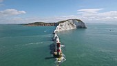 The Needles sea stacks, aerial