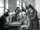 19th Century chess players, illustration
