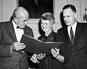 Lancefield receiving T. Duckett Jones Memorial Award 1960