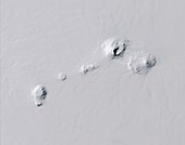 Antarctic volcanoes, satellite image
