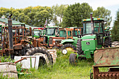 Tractor scrapyard, Iowa, USA