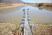 Low dam water levels during a drought