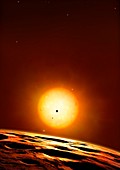 Kepler 444 system of planets, illustration