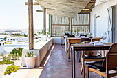 The terrace at the Wolfgat restaurant (South Africa)