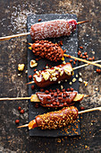 Grilled chocolate corn dogs