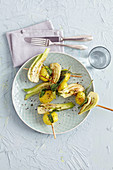 Potato skewers with fennel and sage