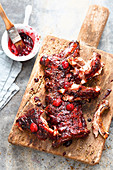 Grilled wild berry ribs