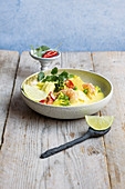 Curry and coconut fish stew with chilli
