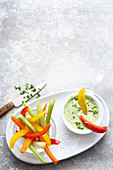 Vegetables sticks with herb mayonnaise