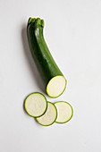 A sliced courgette