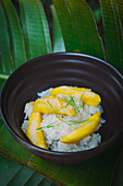 Sticky coconut rice with fresh mango