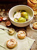 Mini pear and meringue tarts