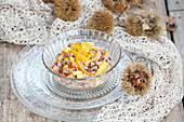 Rice pudding with chestnuts and adzuki beans (five-element cooking)