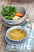 Millet and vegetable soup (five-element-cooking)