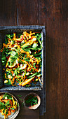 Maple roasted pear and sweet potato salad