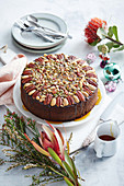 A gluten free cake with dried fruits and seeds