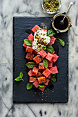 Watermelon and labne salad with sumac and mint