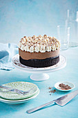 Four ingredient chocolate mocha mousse cake