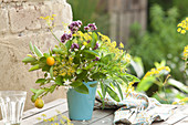 Bouquet Of Herbs And Flowering Branches Of Citrus