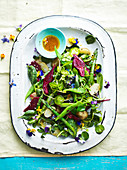 A garden salad with beetroot