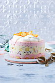 Raspberry trifle ice-cream cake