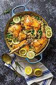 Chicken with Lemon and Spinach Orzo