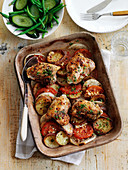 Chicken bake with potatoes and tomatoes