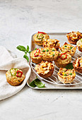 Pizza muffins, fried rice muffins, and pasta bolognese muffins