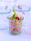 Quinoa salad in a jar