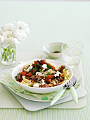 Pasta Norma with aubergines and feta