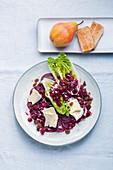 Beetroot salad with Camembert